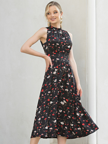 Платье nadin, цвет черно-коралловый