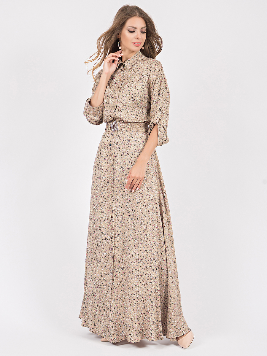 Платье Oleandra бежевый цвета от Olivegrey купить по цене 47655 руб