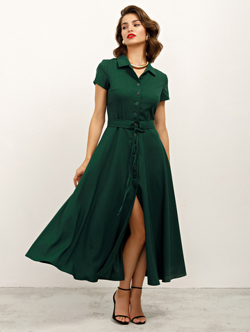 Платье kamelia, цвет темно-зеленый