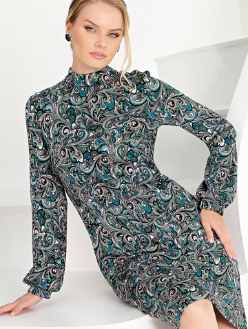 Платье Pl000132Z(selvina), цвет черно-бирюзовый