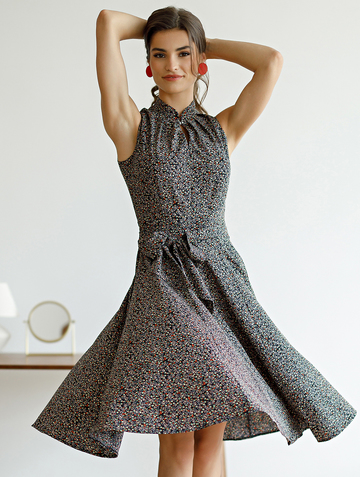 Платье GPl00225L(diega), цвет черно-зеленый