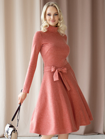Платье lady, цвет красно-розов меланж