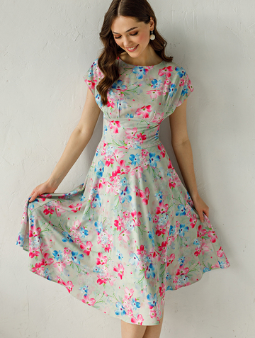 Платье denny, цвет оливково-розовый