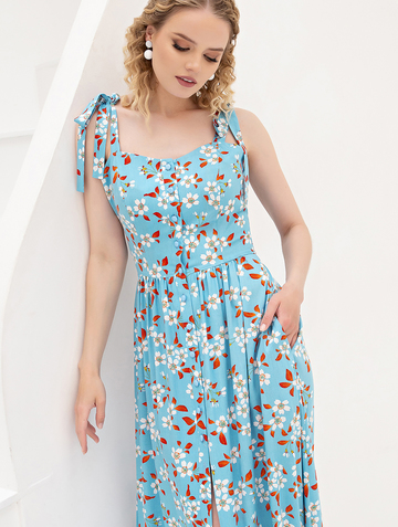 Платье Pl000726L(izabela), цвет небесно-оранжевый