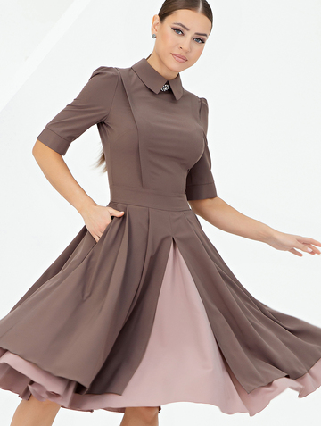 Платье GPl00082V(dotty), цвет капучино