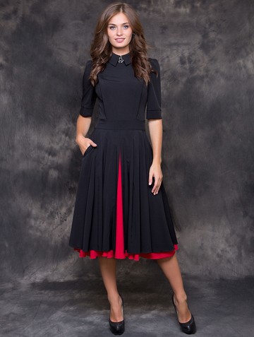 Платье GPl00082V(dotty), цвет черно-красный