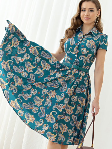 Платье Pl000597L(trisha), цвет бирюзовый